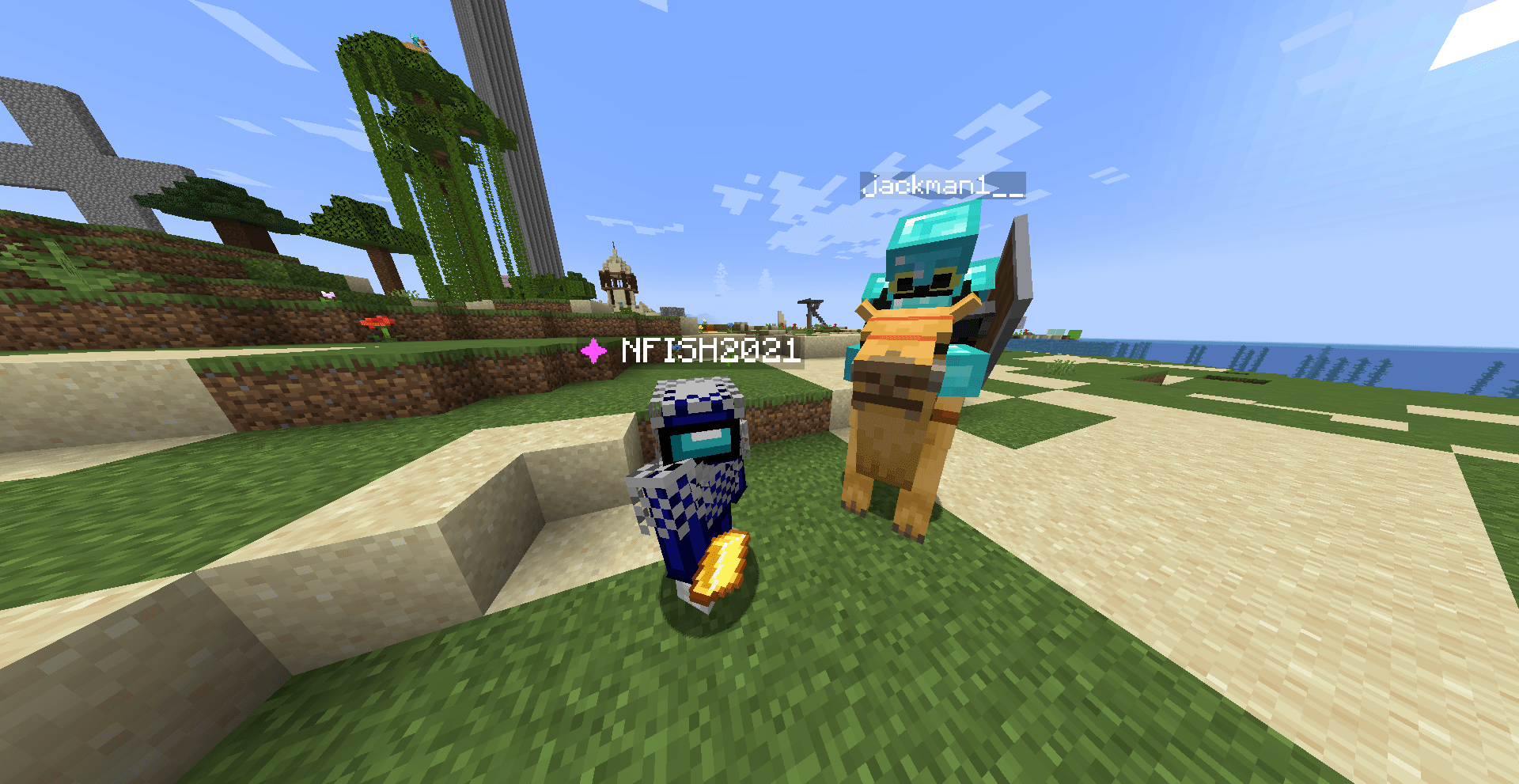 Gold blocks and economy elements in Minecraft